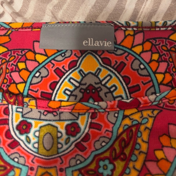 Ellavie Women Multi Color Paisley Long Sleeve Dress One Size Boho - Picture 3 of 3